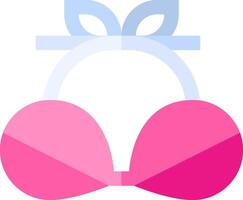 A pink bra with a bow on it vector