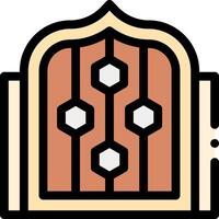 A door with a hexagon pattern on it vector