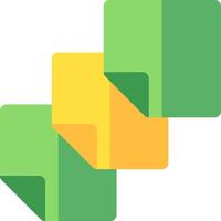 A green and yellow square with a white background vector