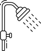 A shower head with water running out of it vector