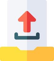 A folder with an arrow pointing up vector
