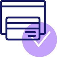 A credit card and a check are shown on a white background vector