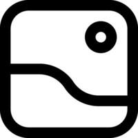 A black and white square with a white line vector
