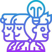 A group of people with a light bulb above their heads vector