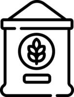 A black and white icon of a house with a plant inside vector