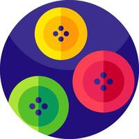 A colorful button with four different colored buttons vector