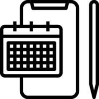 A calendar and pen icon on a white background vector