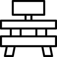 A black and white drawing of a desk vector