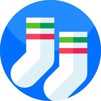 A pair of socks with colorful stripes on them vector