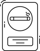 A cigarette is shown in a box with a cigarette vector
