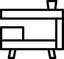 A black and white icon of a table vector
