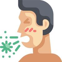 A man with a cold is blowing his nose vector