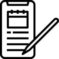 A black and white image of a phone and a pen vector