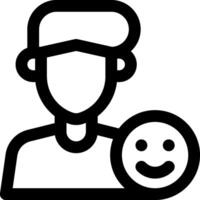 A black and white image of a man holding a smiley face vector