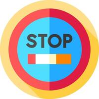 Stop sign icon in flat design vector