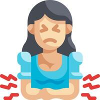 A woman with a headache and red arrows vector