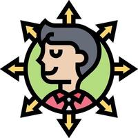 A cartoon man with arrows around him vector