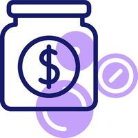 A jar with a dollar sign and coins vector