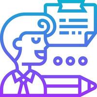 A man holding a pencil and a paper with a note vector