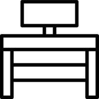 Computer desk icon vector