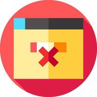 A flat icon of a computer with an x on it vector