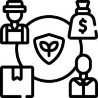 A circle with people and money in it vector