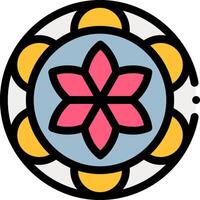 A colorful flower in a circular design vector