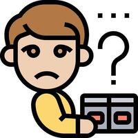 A man holding a box with question mark vector