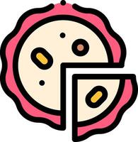 A slice of pizza with a slice missing vector