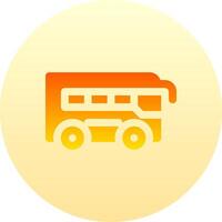A bus icon in a yellow circle vector