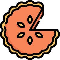 A slice of orange pie with a slice missing vector