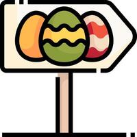 Easter eggs on a sign with a white background vector