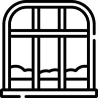 A black and white image of a window with a window frame vector