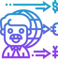 A man with a globe and arrows around him vector