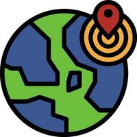 A globe with a pin on it and a map vector