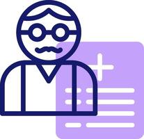 A man with glasses and a mustache is standing next to a document vector