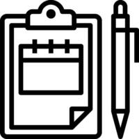 Clipboard and pen icon on white background vector
