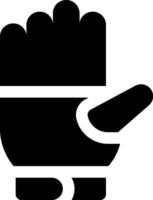 A black glove with a hand on it vector