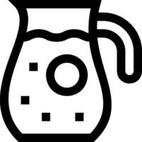 A pitcher of water with a black outline vector