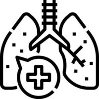 Lungs and lungs icon with a cross and a medical symbol vector