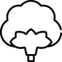 A black and white outline of a broccoli vector