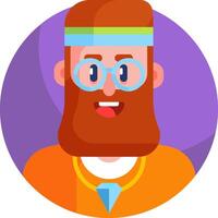 A man with a beard and glasses in a circle vector