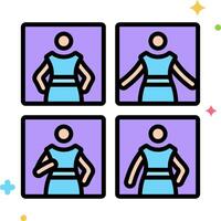 Four different images of people in different poses vector