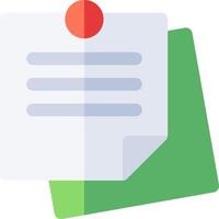 A green folder with a red dot on it vector