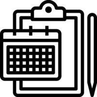 Clipboard with calendar and pen icon vector