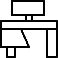 A black and white drawing of a desk vector