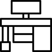 Computer desk icon vector