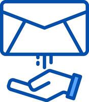 Email icon with hand holding envelope vector