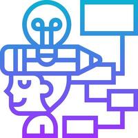A person with a light bulb on their head vector