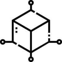 A black and white image of a cube vector